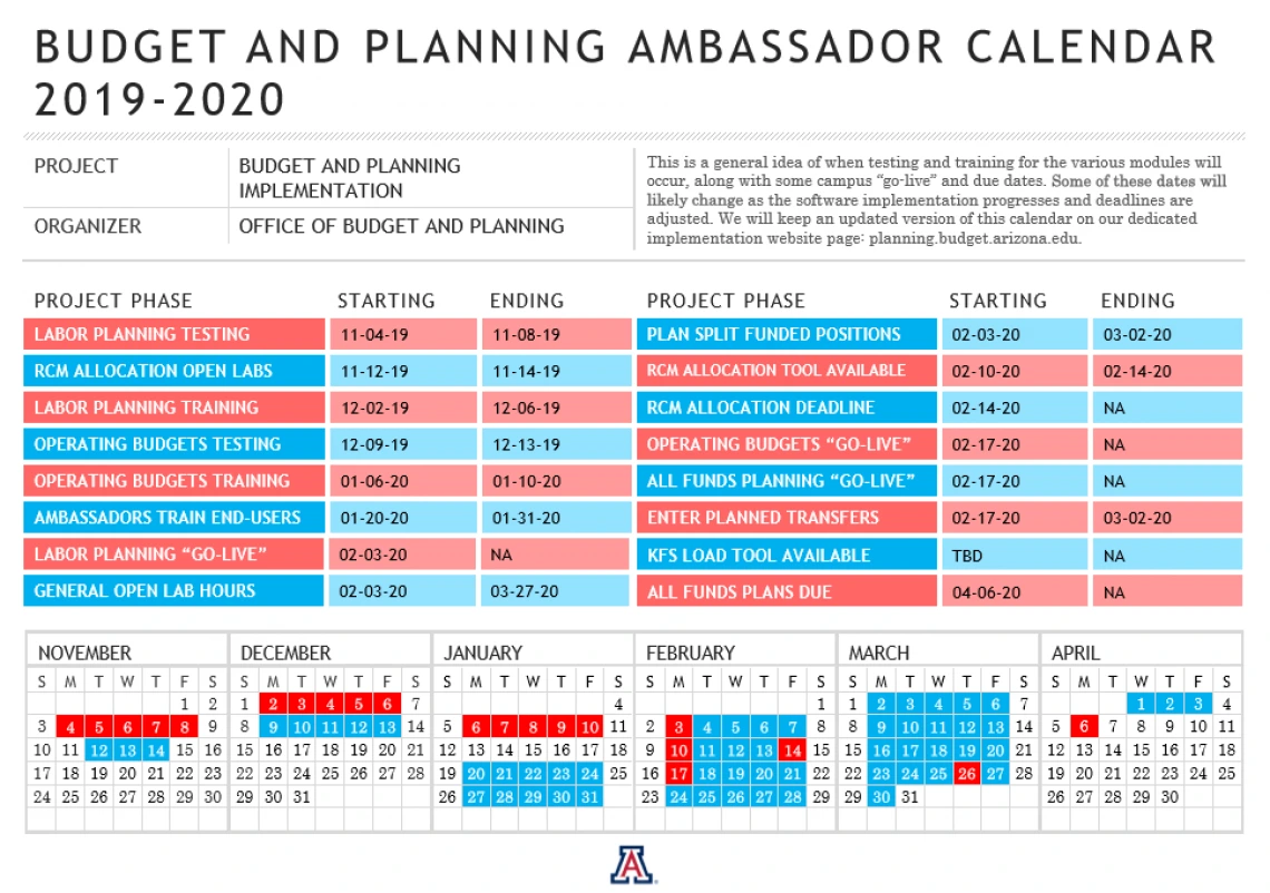 ambassadors calendar